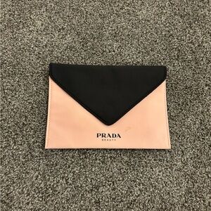 Prada Two-Tone Black and Pink Envelope Clutch